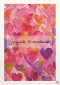 C&oelig;ur dor&eacute; pour un anniversaire color&eacute;